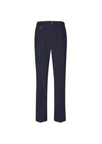 Stoffhose GOLDNER "Kurzgr&ouml;&szlig;e Trevira-Schurwollhose ANNA", Damen, Gr. 19, K-Gr, blau (marine), Obermaterial: 53% Polyester PES. 43% Schurwolle WV. 4% Elasthan EL., Hosen Stoffhose