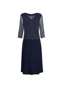 Etuikleid GOLDNER "Mit Perlen besetztes Kleid", Damen, Gr. 38, N-Gr, blau (mitternachtsblau), Obermaterial: 92% Polyester PES. 8% Elasthan EL., festlich, figurumspielend, Sonstiges, Kleider Etuikleid, In raffinierter, figurschmeichelnder Zweiteileroptik