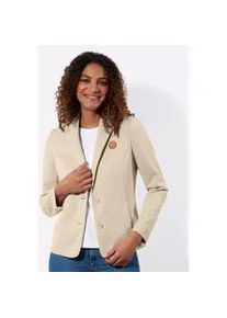 Jerseyblazer Casual Looks "Jersey-Blazer", Herren, Gr. 36, elfenbein, 97% Polyester, 3% Elasthan, Blazer