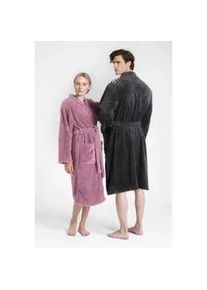 Unisex-Bademantel OTTO HOME "Lillou Kimono, ideal f&uuml;r Sauna & Spa, Hotelbademantel, Morgenmantel" Gr. XS, lila (mauve), L:110cm, Microfaser, Hausm&auml;ntel, kuschelig weicher Fleece, pl&uuml;sch, f&uuml;r Damen und Herren, XS-3XL