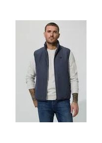 Kurzweste Street One MEN, Herren, Gr. XXL (46), summer night blau, Stoff, Obermaterial Vorderseite: 100% Polyester; Obermaterial: 57% Baumwolle, 43% Polyester; Futter: 100% Polyester, unifarben, normal normal, hoch geschlossener Ausschnitt, Westen, mit Stehkragen