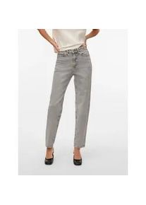 V&eacute;ro Moda Mom-Jeans VERO MODA "VMTESSA HR MOM JEANS RA207 GA NOOS", Damen, Gr. 29, L&auml;nge 32, light grau denim, Denim/Jeans, Obermaterial: 99% Baumwolle, 1% Elasthan, unifarben, oversize kn&ouml;chellang, Jeans, Straight Fit Form mit High Waist Bund