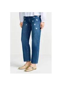 Relax-fit-Jeans RICHROYAL, Damen, Gr. 29, L&auml;nge 34, denim blau, Denim/Jeans, Obermaterial: 99% Baumwolle, 1% Elasthan, bestickt, unifarben, relaxed fit lang, Jeans, mit hochwertigen Bl&uuml;tenstickereien