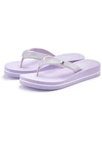 Badezehentrenner Venice Beach "Sandale, Badeschuh, Badelatsche, Flip Flop, Badeschlappe, Pantolette", Damen, Gr. 41, lila (flieder), Obermaterial: 100% Textilmaterial. Decksohle: 100% Synthetik. Futter: 100% Textilmaterial. Laufsohle: 100% Synthetik, Glitzer, unifarben, Schuhe, Zehentrenner mit wasserabweisender und leichter Sohle VEGAN