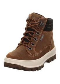 Schn&uuml;rboots Superfit "TEDD WMS: Weit", M&auml;dchen, Gr. 36, braun (dunkelbraun), Polyester, Veloursleder, Schuhe Schn&uuml;rboots, Bike Boots mit wasserdichtem GORE TEX, Gr&ouml;&szlig;enschablone zum Download