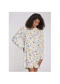 Nachthemd Vivance DREAMS, Damen, Gr. 40/42, N-Gr, wei&szlig;, gelb, gebl&uuml;mt, Single Jersey, Obermaterial: 50% Baumwolle, 50% Viskose, gebl&uuml;mt, l&auml;ssig geschnitten ca. Mitte Oberschenkel, 1-Knopf-Manschette, Kleider Nachthemd, Mit sch&ouml;nem Muster