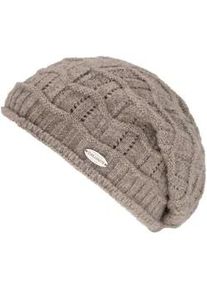 Beanie Chillouts "Maira Hat", Damen, grau (taupe), Feinstrick, Materialmix, meliert, unifarben, M&uuml;tzen Beanie, mit weichem Lochstrickmuster