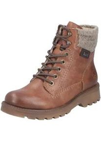 Schn&uuml;rstiefelette Rieker "Rieker Stiefelette Lederimitat/Textil", Damen, Gr. 36, zimt, Lederimitat, Textil, Schuhe Schn&uuml;rstiefelette