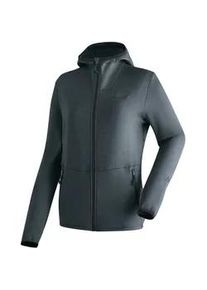 Fleecejacke Maier Sports "Fave W", Damen, Gr. 38, grau (anthrazit), 95% Polyester, 5% Elasthan, Rundhals, Jacken Fleecejacke, Damen Fleece mit verstellbarer Kapuze, atmungsaktiver Zip-Hoodie