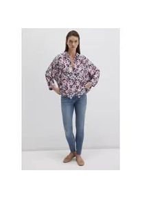 Langarmbluse Mavi "LONG SLEEVE SHIRT", Damen, Gr. L, rot abstract ikat print, 100% Viskose, Jacquardmuster, oversize normal, eng 1-Knopf-Manschette, Blusen, Print Bluse