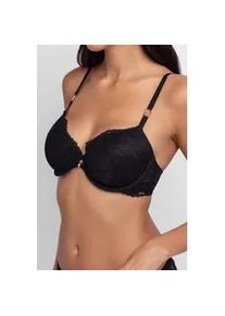 B&uuml;gel-BH Dorina "Jemma", Damen, Gr. 80, Cup A, schwarz, Obermaterial: 58% Polyamid, 34% Polyester, 8% Elasthan, BHs B&uuml;gel-BH, Spitze, feminin, schmale Tr&auml;ger, leicht gepolstert, vorgeformte Cups