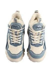 Trainingsschuh Buffalo "Buffalo Cld Chai Warm Vegan Denim/Fur", Damen, Gr. 40, blau, cream, Schuhe