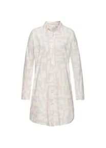 Nachthemd s.Oliver, Damen, Gr. 32/34, N-Gr, rosa (rosa, wei&szlig; gemustert), Single Jersey, Obermaterial: 50% Baumwolle, 50% Viskose, l&auml;ssig geschnitten ca. Mitte Oberschenkel, V-Ausschnitt, 1-Knopf-Manschette, Kleider Nachthemd, mit grafischem Print