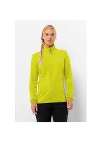 Fleecejacke Jack Wolfskin "KOLBENBERG FZ W", Damen, Gr. XXL (48), gelb (firefly), Obermaterial: 95% Polyester, 5% sonstige Fasern; Futter: 100% Polyester, Jacken Fleecejacke
