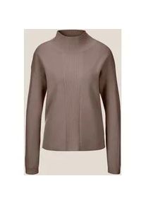 Madeleine Mode Longpullover MADELEINE "Strickpullover Kaschmir-Pullover mit Pointelle-Muster", Damen, Gr. 34, beige (cappuccino), Obermaterial: 90% Schurwolle WV. 10% Kaschmir WS., Modern, normal, Pullover Longpullover, Mit Ripp-und Ajourstrick