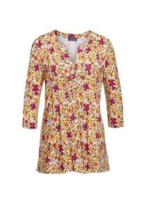 Print-Shirt GOLDNER "Figurschmeichelndes Drucktunika-Shirt", Damen, Gr. 40, bunt (bunt, gebl&uuml;mt), Obermaterial: 95% Viskose CV. 5% Elasthan EL., normal, Sonstiges, Shirts, Ohne