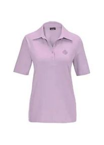 Poloshirt GOLDNER "Stretchbequemes Poloshirt", Damen, Gr. 46, lila (flieder), Obermaterial: 95% Baumwolle CO. 5% Elasthan EL., Tubular, Shirts, Tonige Kn&ouml;pfe in Perlmuttoptik