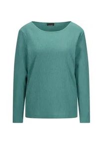 Langarmshirt GOLDNER "Langarm Melange Jersey-Oberteil", Damen, Gr. 46, gr&uuml;n (graugr&uuml;n), Obermaterial: 76% Polyester PES. 20% Viskose CV. 4% Elasthan EL., Modisch, Shirts Langarmshirt, U-Boot-Ausschnitt
