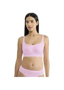 Bustier Sloggi "ZERO Feel Bliss Top", Damen, Gr. XXL, N-Gr, floral pink, Spitze, Obermaterial: 76% Polyamid, 24% Elasthan, BHs Bustier, unsichtbar mit Spitzenoptik