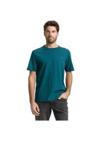 T-Shirt Tom Tailor, Herren, Gr. S, deep meadow gr&uuml;n, Single Jersey, Obermaterial: 100% Baumwolle, regular fit taillenbedeckt, Rundhals, gerader Abschluss, Shirts T-Shirt, mit Logo Stickerei