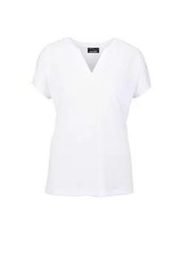Kurzarmshirt GOLDNER "Kurzgr&ouml;&szlig;e Luftiges Basicshirt mit V-Ausschnitt", Damen, Gr. 24, wei&szlig;, Obermaterial: 80% Polyester PES. 20% Viskose CV., Basic, normal, Gerade, Shirts, Sonstige