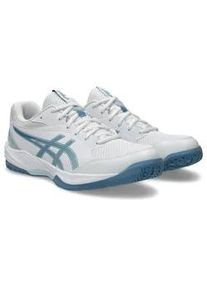 Hallenschuh asics "GEL-TASK 4", Herren, Gr. 48, wei&szlig;, saba blau, Textil, Schuhe Hallenschuh, f&uuml;r Hallensport