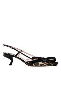 Roger Vivier Hohe Schuhe - Virgule Piping Sling Shoes - Gr. 38 (EU) - in Leopardfarben - f&uuml;r Damen