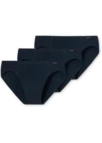 Minislip Schiesser "Essentials", Herren, Gr. 7, blau (803, dunkelblau), Single Jersey, Obermaterial: 95% Baumwolle, 5% Elasthan, unifarben, eng, Unterhosen, mit kleinem Logo am Bund