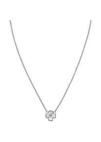 Kette mit Anh&auml;nger PURELEI "Schmuck Geschenk Cuore Kleeblatt", silber (edelstahlfarben, kristallwei&szlig;), Halsketten, Damen, Edelstahl, L: 45, mit Zirkonia (synth.)