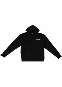 Kapuzensweatshirt DROPSIZE "Dropsize HEAVY OVERSIZE HORIZON HOODIE", Herren, Gr. L, schwarz, 70% Baumwolle, 30% Polyester, bedruckt, Sweatshirts