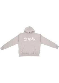 Kapuzenpullover DROPSIZE "Dropsize HEAVY OVERSIZE FROTTEE EMBO V2 HOODIE", Herren, Gr. L, pumice stone, 70% Baumwolle, 30% Polyester, mehrfarbig, oversize, ohne Ausschnitt, Pullover Kapuzenpullover