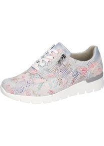 Waldl&auml;ufer Schn&uuml;rschuh WALDL&Auml;UFER "K-RAMONA Soft", Damen, Gr. 4,5 (37,5), hellblau multicolor, Nubukleder, Textil, Veloursleder, Reptilienpr&auml;gung, Schuhe Schn&uuml;rschuh, Sneaker, Komfortschuh, Bequemschuh mit Orthotritt-Funtion, K-Weite