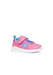 Sneaker Geox "J SPRINTYE GIRL", M&auml;dchen, Gr. 30, pink, lila, Lederimitat, Textil, Glitzer, Schuhe Sneaker, Slipper mit sch&ouml;nen Glitzerdetails, Gr&ouml;&szlig;enschablone zum Download