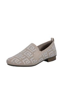 Slipper Rieker, Damen, Gr. 40, beige, Textil, Schuhe Slipper, Halbschuh, Schlupfschuh, Blockabsatz, Loafer mit Glitzersteinchen, Topseller