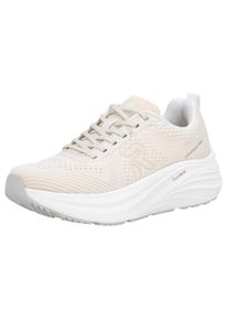 Plateausneaker RIEKER SPORT, Damen, Gr. 44, creme, Textil, unifarben, Schuhe Plateausneaker, Freizeitschuh, Halbschuh, Schn&uuml;rer mit leichter Laufsohle