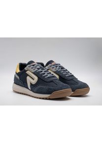 Sneaker Replay, Herren, Gr. 46, navy, wei&szlig;, gelb, Leder, Lederimitat, Textil, kontrastfarbene Details, Schuhe Sneaker, Schn&uuml;rschuh, Halbschuh, Freizeitschuh mit gepolstertem Schaftrand