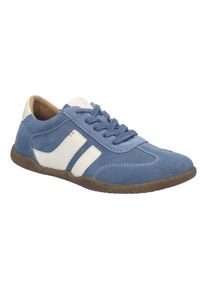 Sneaker Josef Seibel "Cassandra 11", Damen, Gr. 38, blau kombiniert, Veloursleder, kontrastfarbene Details, Schuhe Sneaker, Halbschuh, Komfortschuh, Schn&uuml;rschuh mit Lederinnensohle, G-Weite