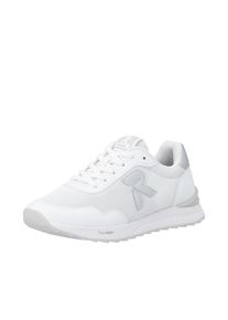 Sneaker RIEKER SPORT, Damen, Gr. 39, wei&szlig;, silberfarben, Lederimitat, Textil, Schuhe Sneaker, Schn&uuml;rschuh, Halbschuh, Freizeitsneaker mit leichter Laufsohle