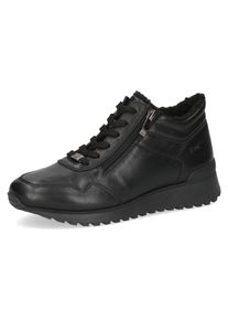 Keilsneaker Caprice, Damen, Gr. 38, schwarz, Nappaleder, unifarben, Schuhe Keilsneaker, Winterboots, Schn&uuml;rschuh, High-Top-Sneaker, in bequemer Weite