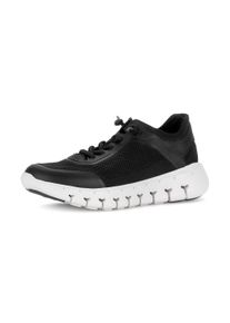 Slip-On Sneaker Gabor, Damen, Gr. 37, schwarz, Synthetik, Textil, Schuhe Slip-On Sneaker, Freizeitschuh, Halbschuh, Schn&uuml;rer, mit elastischem Schn&uuml;rsenkel