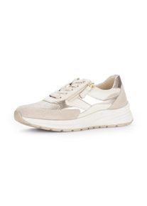 Keilsneaker Gabor "COMO", Damen, Gr. 42, beige kombiniert, Leder, Textil, Schuhe Keilsneaker, Freizeitschuh, Halbschuh, Schn&uuml;rschuh in Komfortweite K (=extraweit)
