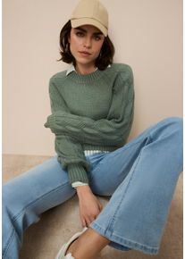 Strickpullover Tamaris, Damen, Gr. 40/42 (M), gr&uuml;n (salbei), Feinstrick, Obermaterial: 50% Viskose, 28% Polyester, 22% Polyamid, unifarben, regular fit h&uuml;ftlang, Rundhals, Raglan&auml;rmel Rippstrickb&uuml;ndchen, Pullover Strickpullover, mit Rundhals-Ausschnitt und Zopfmuster, Topseller