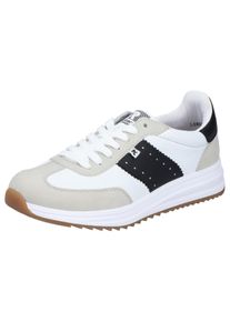 Sneaker Rieker, Damen, Gr. 37, wei&szlig; multi, Lederimitat, Schuhe Sneaker, Schn&uuml;rschuh, Halbschuh, Freizeitsneaker mit Kontrastbes&auml;tze