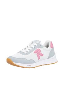 Sneaker RIEKER SPORT, Damen, Gr. 40, wei&szlig;, grau, rosa, Lederimitat, Textil, Schuhe Sneaker, Schn&uuml;rschuh, Halbschuh, Freizeitsneaker mit leichter Laufsohle