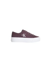 Plateausneaker Calvin Klein Jeans "VULC FLATFORM LOW CV MG", Damen, Gr. 42, mauve, Textil, unifarben, Schuhe Plateausneaker, Schn&uuml;rschuh, Freizeitschuh, Halbschuh mit seitlichem Logo