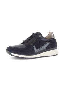 Keilsneaker Gabor "CAPRI", Damen, Gr. 44, dunkelblau, schwarz, Lederimitat, Veloursleder, metallic, Schuhe Keilsneaker, Freizeitschuh, Halbschuh, Schn&uuml;rer, in Weite K (=extraweit)