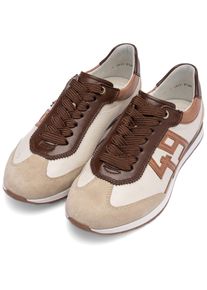 Sneaker Ara "PORTOFINO", Damen, Gr. 41, beige, braun, Glattleder, Veloursleder, Schuhe Sneaker, Freizeitschuh, Halbschuh, Schn&uuml;rschuh in Bequemweite G 1/2 (= weit)