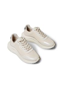 Sneaker Calvin Klein Jeans "EVA RUNNER LACE UP MAT MIX", Damen, Gr. 41, beige, Lederimitat, Textil, unifarben mit Farbeinsatz, Schuhe Sneaker, Halbschuh, Freizeitschuh, Schn&uuml;rschuh mit leichter Profilsohle
