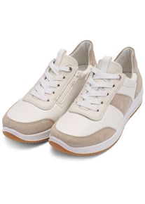 Sneaker Ara "OSAKA 3.0", Damen, Gr. 8 (42), creme, sand, Glattleder, Lederimitat, Veloursleder, Reptilienpr&auml;gung, Schuhe Sneaker, Freizeitschuh, Halbschuh, Schn&uuml;rer, weicher Schaftrand, H-Weite