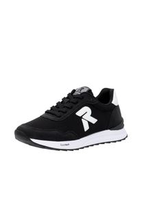 Sneaker RIEKER SPORT, Damen, Gr. 38, schwarz, wei&szlig;, Lederimitat, Textil, Schuhe Sneaker, Schn&uuml;rschuh, Halbschuh, Freizeitsneaker mit leichter Laufsohle